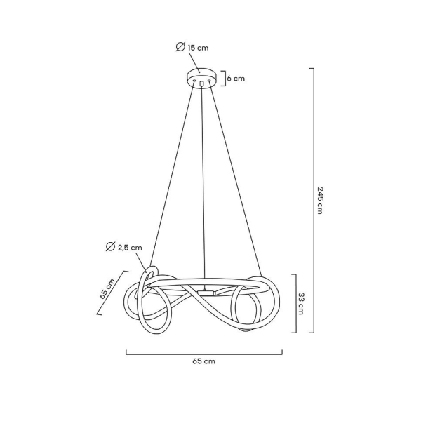 MOOSEE lampa wisząca SERPIENTE 60 złota